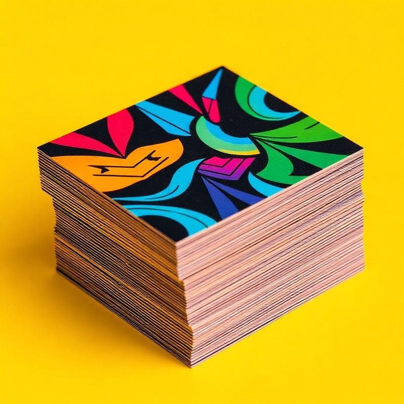 Pile de cartes de visite imprimées en couleurs vives